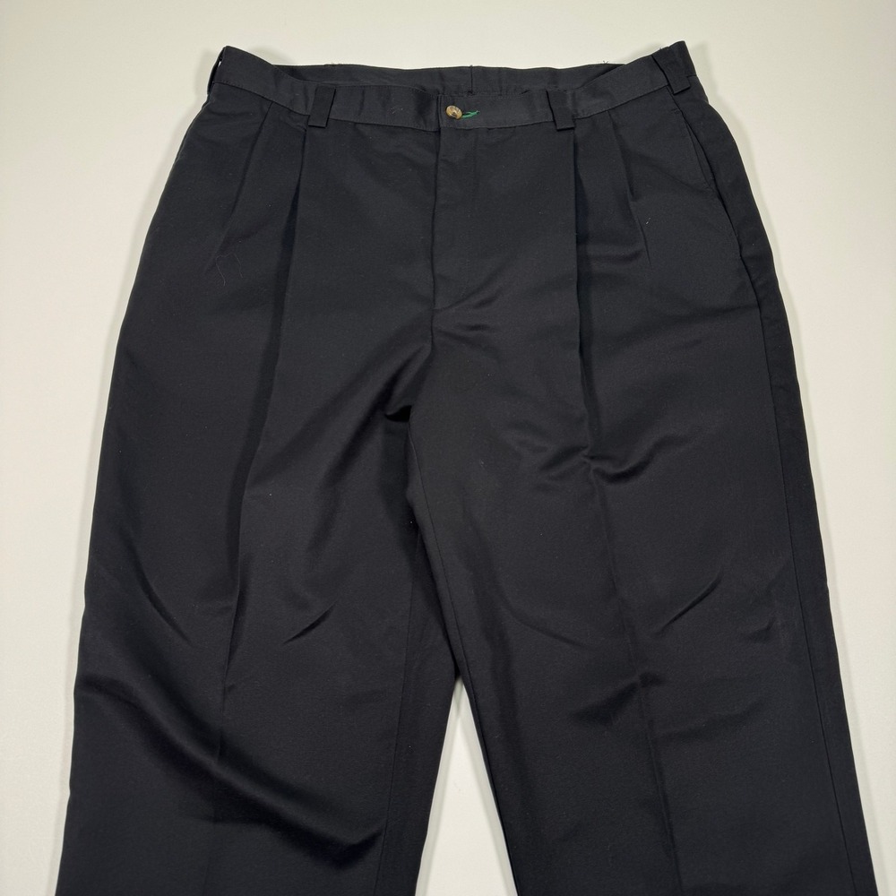 Tommy Hilfiger Mens 38x34 Fit 36x34 Black Pleated Chino Dress Pants Classic Fit - Picture 8 of 14